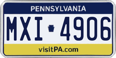 PA license plate MXI4906