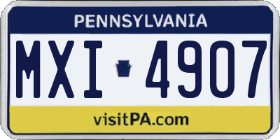 PA license plate MXI4907