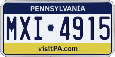 PA license plate MXI4915