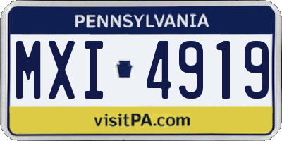 PA license plate MXI4919