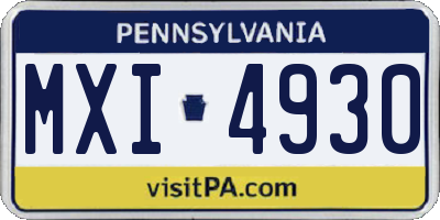 PA license plate MXI4930