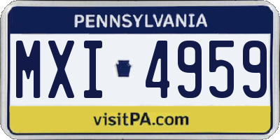 PA license plate MXI4959