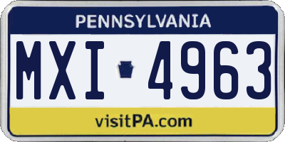 PA license plate MXI4963