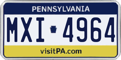 PA license plate MXI4964