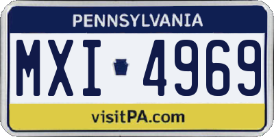 PA license plate MXI4969