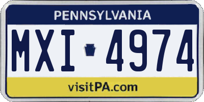 PA license plate MXI4974