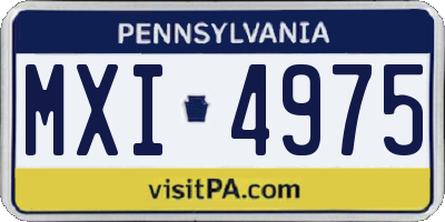 PA license plate MXI4975