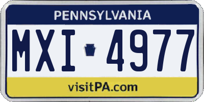 PA license plate MXI4977