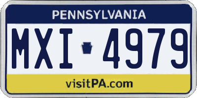 PA license plate MXI4979