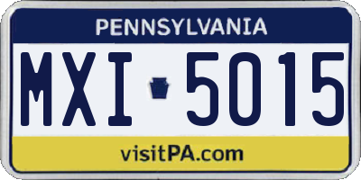 PA license plate MXI5015