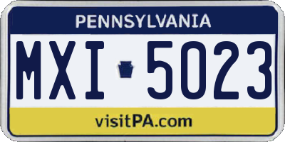 PA license plate MXI5023