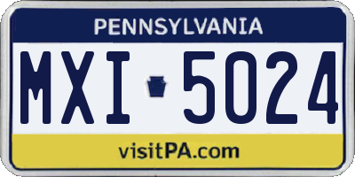 PA license plate MXI5024