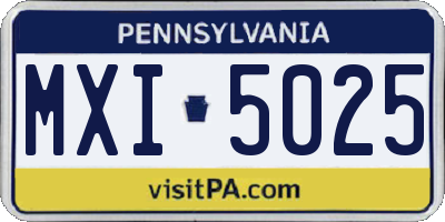 PA license plate MXI5025