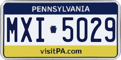 PA license plate MXI5029