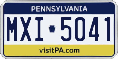 PA license plate MXI5041
