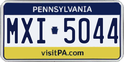 PA license plate MXI5044