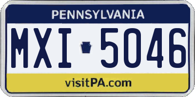 PA license plate MXI5046