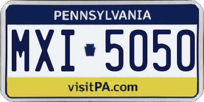 PA license plate MXI5050