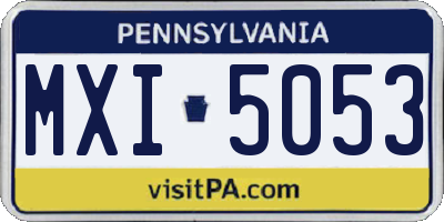 PA license plate MXI5053