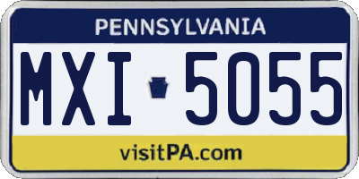 PA license plate MXI5055