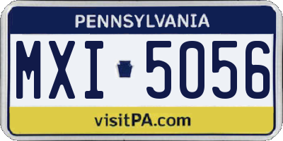 PA license plate MXI5056