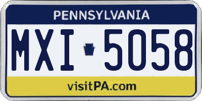 PA license plate MXI5058