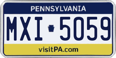 PA license plate MXI5059
