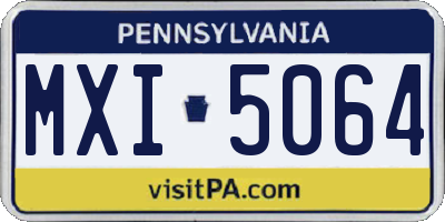 PA license plate MXI5064