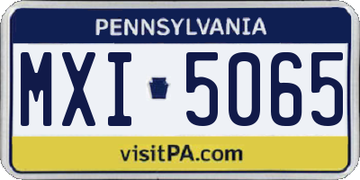 PA license plate MXI5065