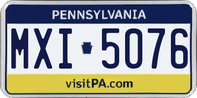 PA license plate MXI5076
