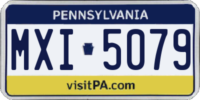PA license plate MXI5079