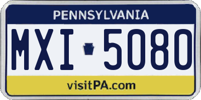 PA license plate MXI5080