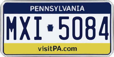 PA license plate MXI5084