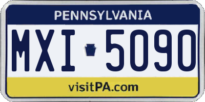 PA license plate MXI5090