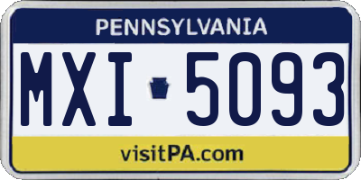 PA license plate MXI5093