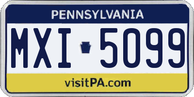 PA license plate MXI5099