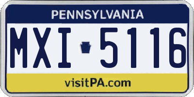 PA license plate MXI5116
