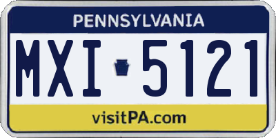PA license plate MXI5121