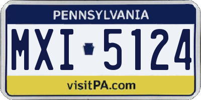 PA license plate MXI5124