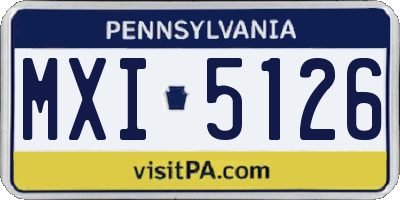 PA license plate MXI5126
