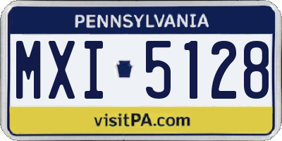 PA license plate MXI5128