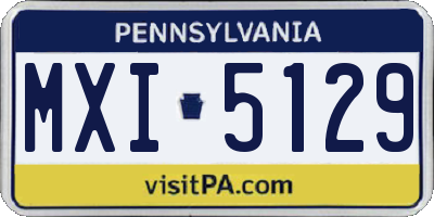 PA license plate MXI5129