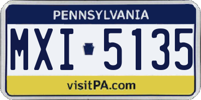 PA license plate MXI5135