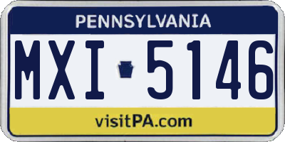 PA license plate MXI5146