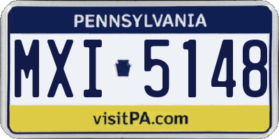PA license plate MXI5148