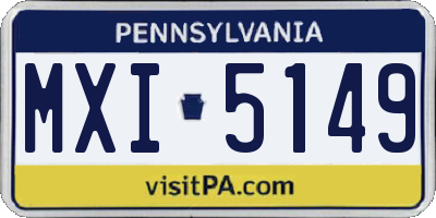 PA license plate MXI5149