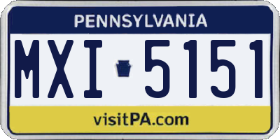PA license plate MXI5151