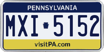 PA license plate MXI5152