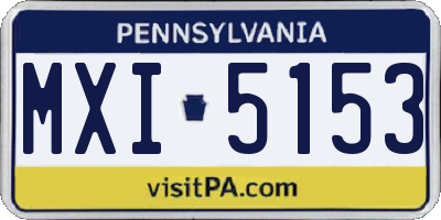 PA license plate MXI5153