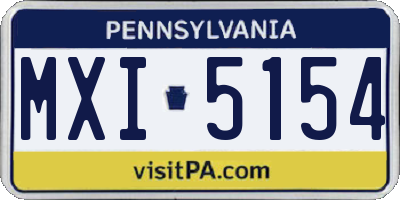 PA license plate MXI5154
